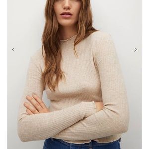 Ribbed cotton long-sleeve top